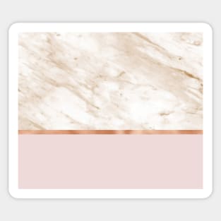 Caramel marble on rose gold blush Sticker